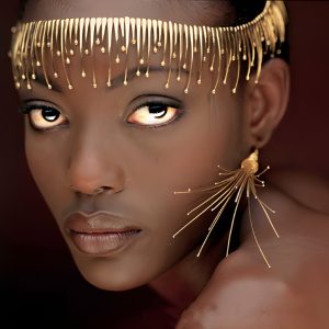 Gold Minimalist Teardrop Circlet Crown- Nubian Inspired Afrocentric Jewelry