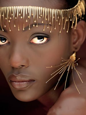 Gold Minimalist Teardrop Circlet Crown- Nubian Inspired Afrocentric Jewelry