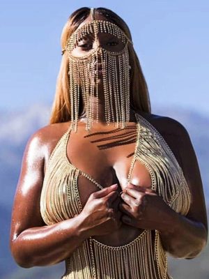 Silver Rhinestone Face Mask- Nubian Inspired Afrocentric Jewelry