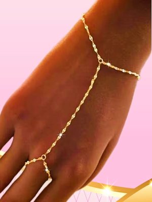 Finger Chain Ring Bracelet - Chic Afrocentric Statement