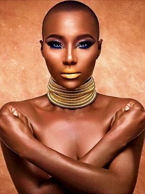 Gold Metallic Coiled Choker - Bold Afrocentric Necklace