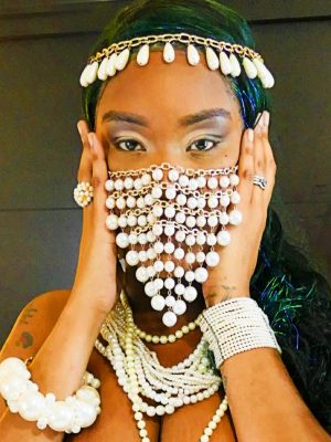 Cultured Pearl Half Face Veil